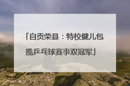 自贡荣县：特校健儿包揽乒乓球赛事双冠军