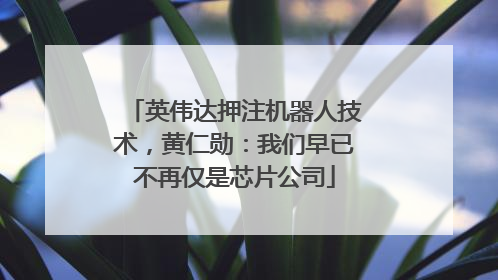 英伟达押注机器人技术，黄仁勋：我们早已不再仅是芯片公司
