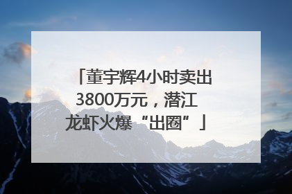 董宇辉4小时卖出3800万元，潜江龙虾火爆“出圈”
