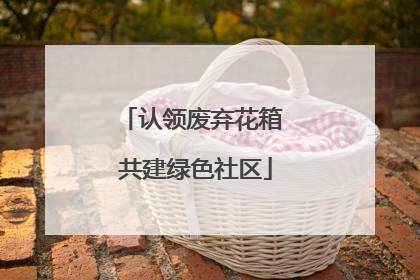 认领废弃花箱 共建绿色社区