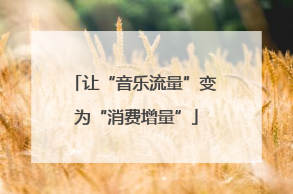 让“音乐流量”变为“消费增量”