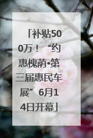 补贴500万！“约惠槐荫•第三届惠民车展”6月14日开幕
