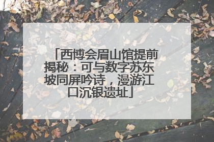 西博会眉山馆提前揭秘：可与数字苏东坡同屏吟诗，漫游江口沉银遗址