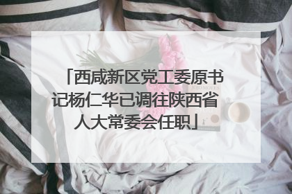 西咸新区党工委原书记杨仁华已调往陕西省人大常委会任职