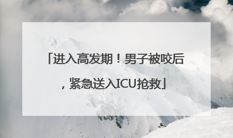 进入高发期！男子被咬后，紧急送入ICU抢救