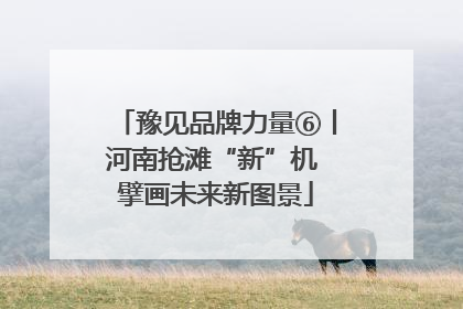 豫见品牌力量⑥丨河南抢滩“新”机 擘画未来新图景