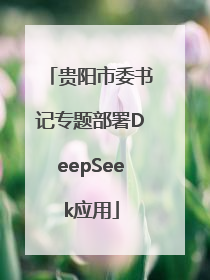 贵阳市委书记专题部署DeepSeek应用