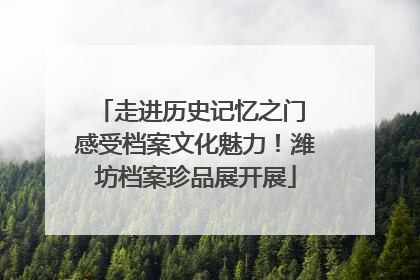 走进历史记忆之门 感受档案文化魅力！潍坊档案珍品展开展