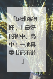 足球踢得好，上最好的初中、高中！一地县委书记承诺