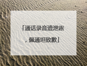 通话录音遭泄露，佩通坦致歉