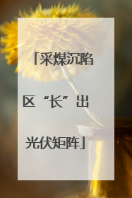 采煤沉陷区“长”出光伏矩阵