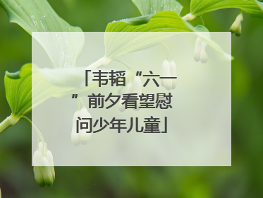 韦韬“六一”前夕看望慰问少年儿童
