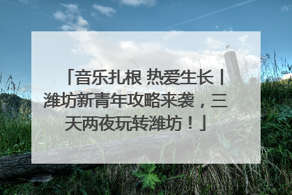 音乐扎根 热爱生长丨潍坊新青年攻略来袭，三天两夜玩转潍坊！