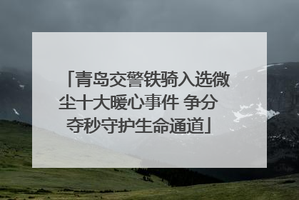 青岛交警铁骑入选微尘十大暖心事件 争分夺秒守护生命通道