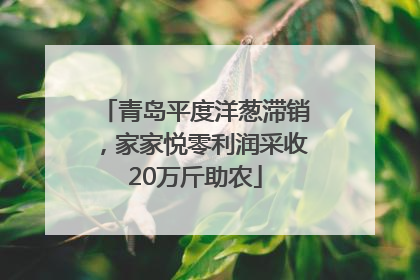 青岛平度洋葱滞销，家家悦零利润采收20万斤助农