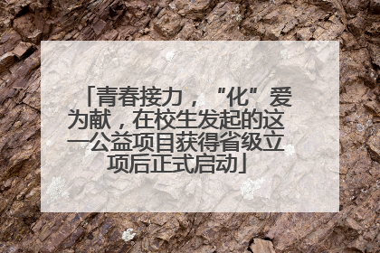 青春接力，“化”爱为献，在校生发起的这一公益项目获得省级立项后正式启动