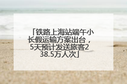 铁路上海站端午小长假运输方案出台，5天预计发送旅客238.5万人次