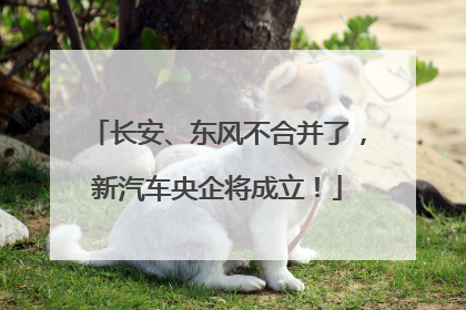 长安、东风不合并了，新汽车央企将成立！
