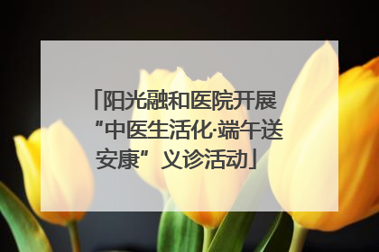阳光融和医院开展 “中医生活化·端午送安康”义诊活动