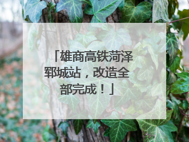 雄商高铁菏泽郓城站，改造全部完成！