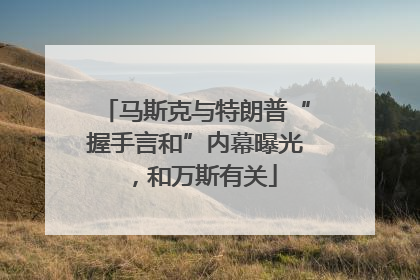 马斯克与特朗普“握手言和”内幕曝光，和万斯有关