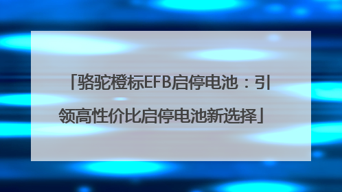 骆驼橙标EFB启停电池：引领高性价比启停电池新选择