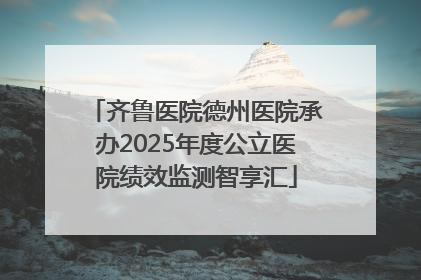 齐鲁医院德州医院承办2025年度公立医院绩效监测智享汇