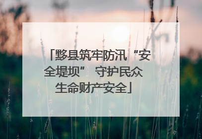 黟县筑牢防汛“安全堤坝” 守护民众生命财产安全