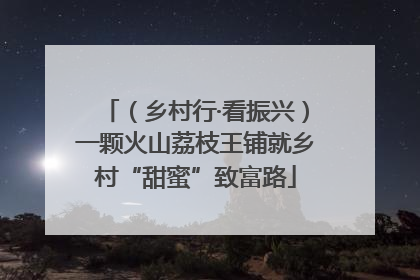 （乡村行·看振兴）一颗火山荔枝王铺就乡村“甜蜜”致富路