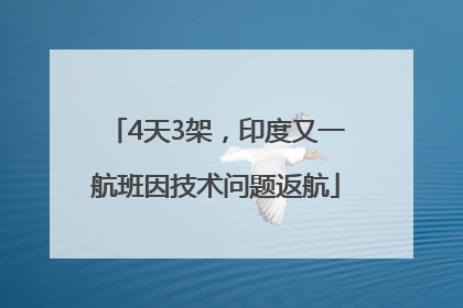 4天3架，印度又一航班因技术问题返航